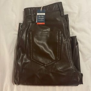 Brown Vegan Leather Pants